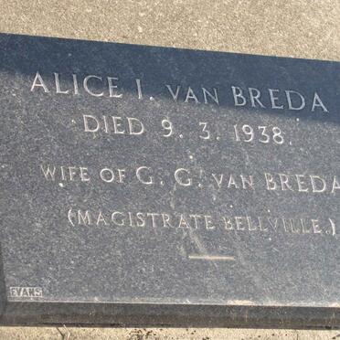 BREDA Alice I., van -1938