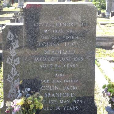 BRANFORD Colin -1973 &amp; Louisa Lucy -1968