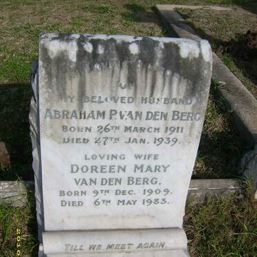 BERG Abraham P., van den 1911-1939 &amp; Doreen Mary 1909-1983