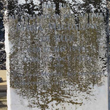 BEER Maria Magdalena, de 1896-1936