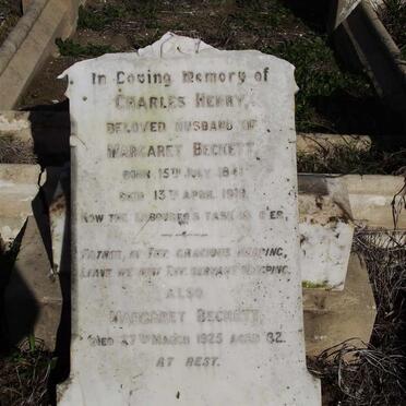 BECKETT Charles Henry 1841-1919 &amp;  Margaret -1925