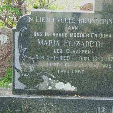 BERGSMAN Maria Elizabeth nee CLAASSEN 1899-1977