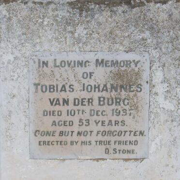 BURG Tobias Johannes, van der -1937