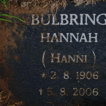 BULBRING Hannah 1906-2006
