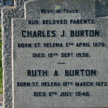 BURTON Charles J. 1870-1936 &amp; Ruth A. 1872-1946