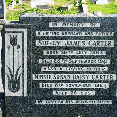CARTER Sidney James 1893-1941 &amp; Minnie Susan Daisy -1964