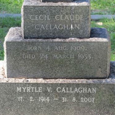 CALLAGHAN Cecil Claude 1909-1953 &amp; Myrtle V. 1914-2007