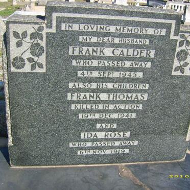 CALDER Frank -1945 :: CALDER Frank Thomas -1941 :: CALDER Ida Rose -1919