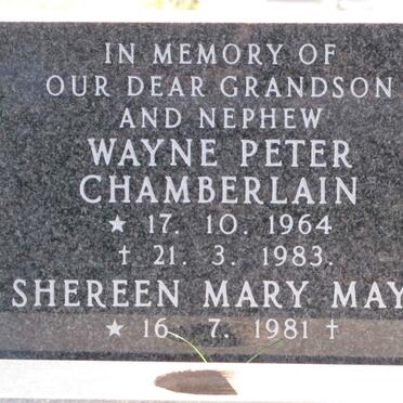 CHAMBERLAIN Wayne Peter 1964-1983 &amp; Shereen Mary Mays 1981-