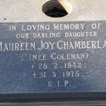 CHAMBERLAIN Maureen Joy  nee COLEMAN 1942-1975