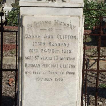 CLIFTON Norman Percival -1916 &amp; Sarah Ann KENNAN -1912