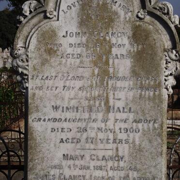 CLANCY John -1897 :: HALL Winifred -1887 :: CLANCY Mary -1887 :: CLANCY James -1921