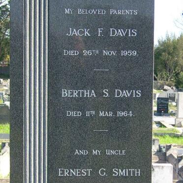 DAVIS Jack F. -1959 &amp; Berttha S. -1964 :: SMITH Ernest G. -1954