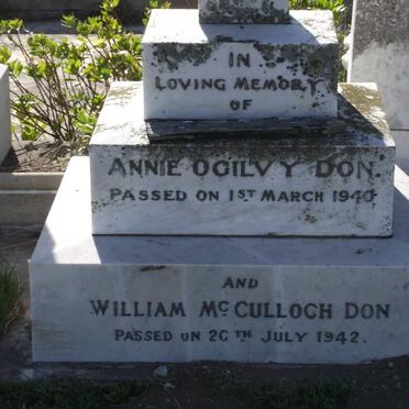 DON William McCulloch -1942 &amp; Annie Ogilvy -1940