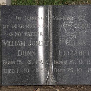 DUNN William Joseph 1897-1958 &amp; Hilda Elizabeth 1907-1986