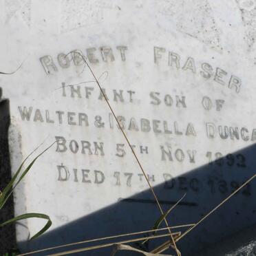 DUNCAN Robert Fraser 1892-1892