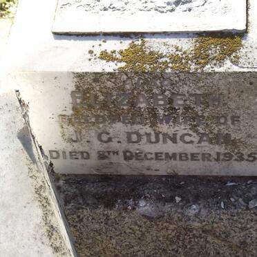 DUNCAN James G. -1962 :: DUNCAN Elizabeth -1935