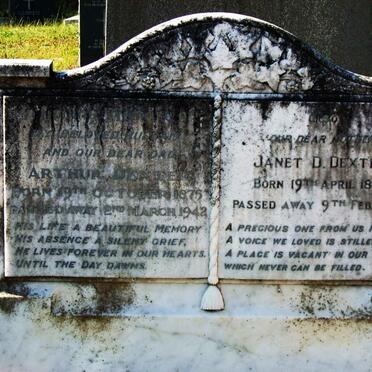 DEXTER Arthur 1875-1942 &amp; Janet D. 1887-1945