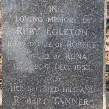 EGLETON Robert Tanner -1955 &amp; Ruby 1953 