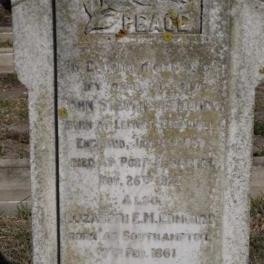 EDMONDS John Stevens 1859-1925 &amp; Elizabeth E.M. 1861-1931