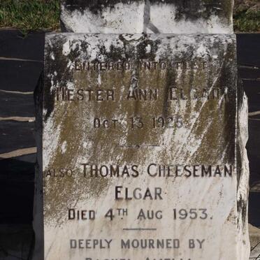 ELGAR Thomas Cheeseman -1953 &amp; Hester Ann -1925