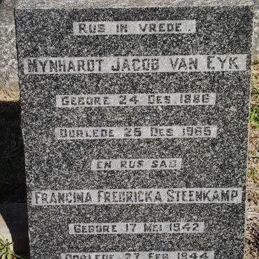 EYK Mynhardt Jacob, van 1886-1965 :: STEENKAMP Francina Fredricka 1942-1944