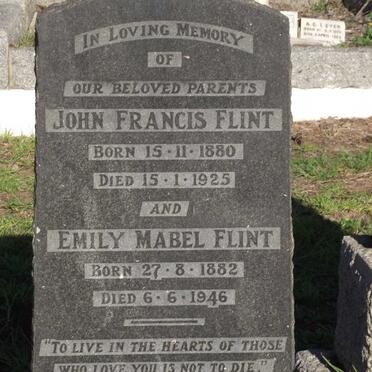 FLINT John Francis 1880-1925 &amp; Emily Mabel 1882-1946