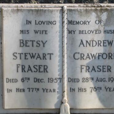 FRASER Andrew Crawford 1950 &amp; Betsy Stewart -1957