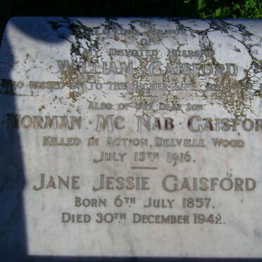 GAISFORD William -1926 :: GAISFORD Jane Jessie 1857-1942 :: GAISFORD Norman McNAB -1916