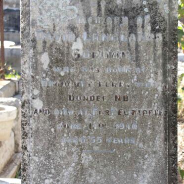 GORDON David Longlands -1910