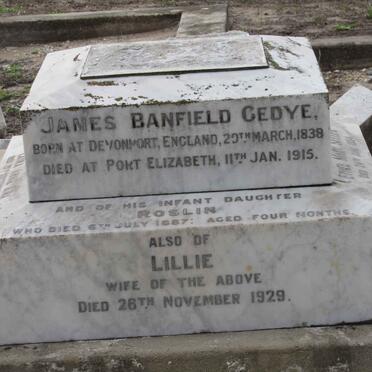 GEDYE James Banfield 1838-1915 &amp; Lillie -1929 :: GEDYE Roslin -1887