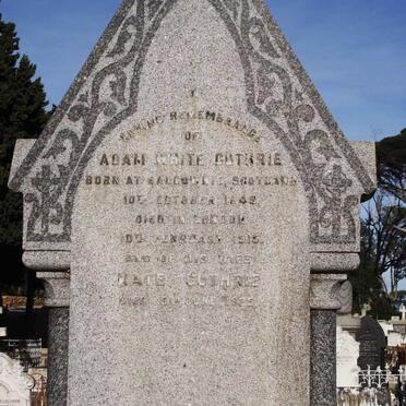 GUTHRIE Adam White 1849-1915 &amp; Kate -1925