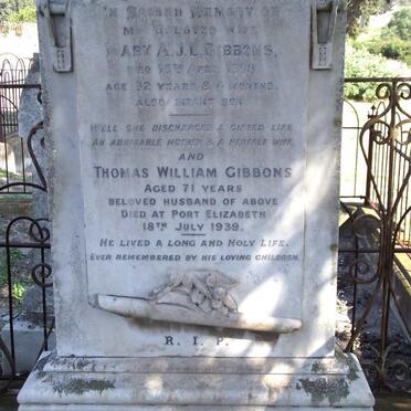 GIBBONS Thomas William -1939 &amp; Mary A.J.L. GIBBONS :: GIBBONS Infant