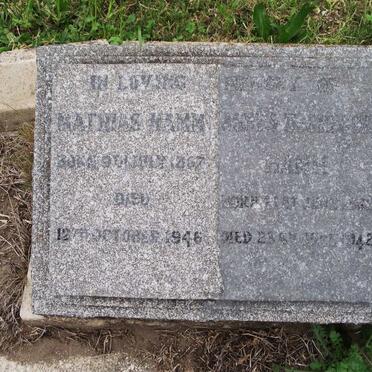 HAMM Mathias 1867-1946 &amp; Agnes McGregor 1862-1942