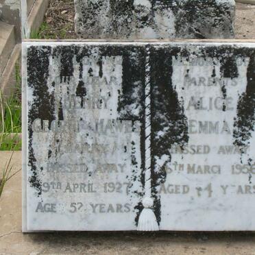 HAWES Henry George -1927 &amp; Alice Emma -1956