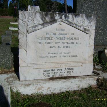 HOLMES Clifford Noble -1935 &amp; Annie 1888-1951