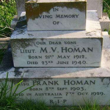 HOMAN M.V. 1912-1940 :: HOMAN Frank 1903-1929