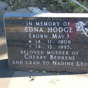 HODGE Edna nee MAY 1908-1995