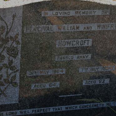 HOWCROFT Percival William -1954 &amp; Winifred -195?