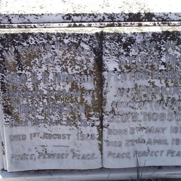 HOBSON George H.B. 1871-1928 &amp; Sylvia Ina Fenton nee PERKINS 1890-1936