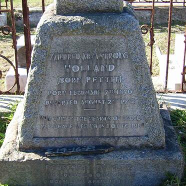 HOLLAND Mildred Armstrong nee PETTIT 1876-1923 :: HOLLAND Geoffrey Cuyler 1908-1938