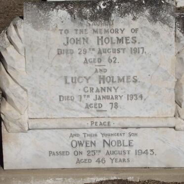 HOLMES John -1917 :: HOLMES Lucy -1934 :: HOLMES Owen Noble -1943