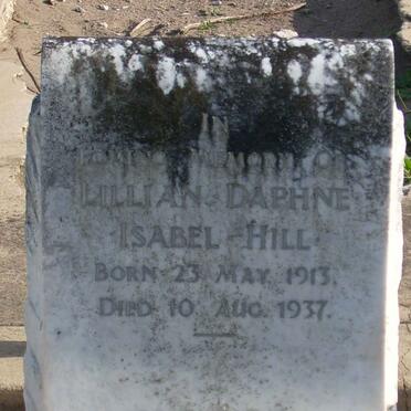 HILL Lillian Daphne Isabel 1913-1937