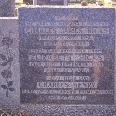 HICKS Charles James -1951 &amp; Elizabeth -1965 :: HICKS Charles Henry -1942