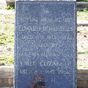 HUMPHRIES Edward -1917 &amp; Enief Elizabeth -1952