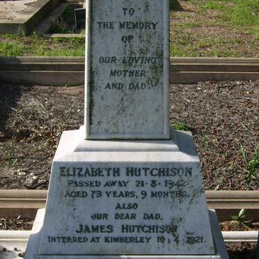 HUTCHISON James -1921 &amp; Elizabeth -1942