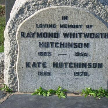 HUTCHINSON Raymond Whitworth 1883-1950 &amp; Kate 1885-1970