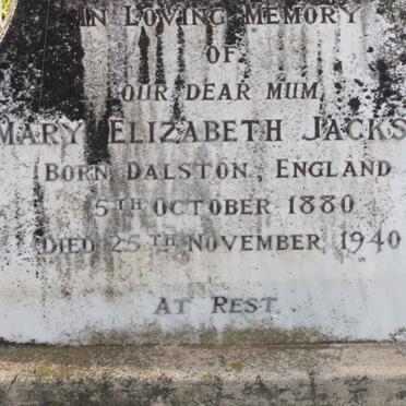 JACKSON Mary Elizabeth nee DALSTON 1880-1940