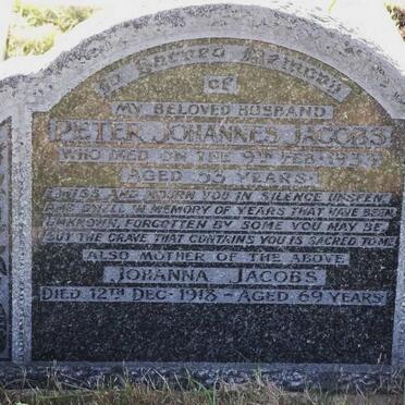 JACOBS Johanna -1918 :: JACOBS Peter Johannes -1933