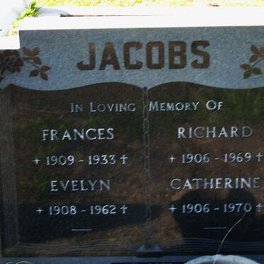 JACOBS Frances 1909-1933 :: JACOBS Richard 1906-1969 :: JACOBS Evelyn 1908-1962 :: JACOBS Catherine 1906-1970